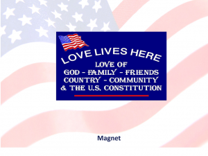 Love Lives Here In The USA - Show your love of US with this Magnet